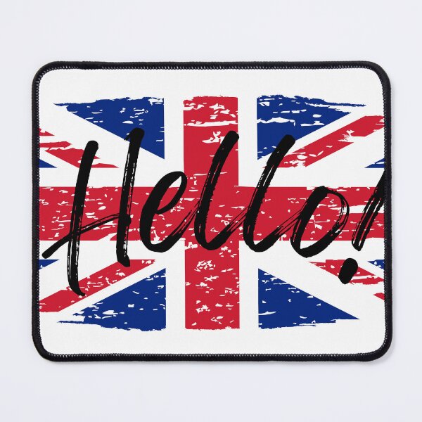 Item preview, Great Britain flag with inscription "Hello" designed and sold by ArT-shirtsR.