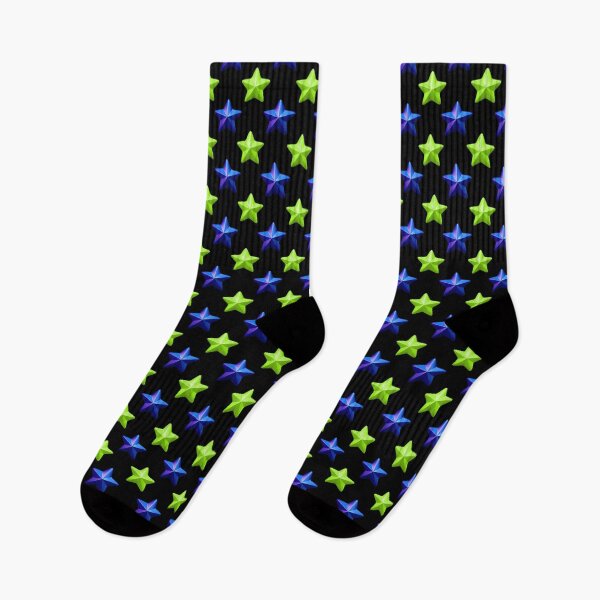 Item preview, Neon green and blue stars pattern designed and sold by Topmel.