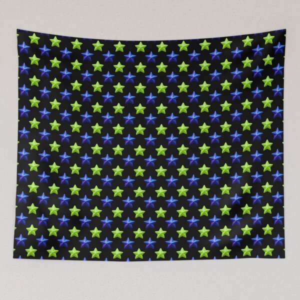 Item preview, Neon green and blue stars pattern designed and sold by Topmel.