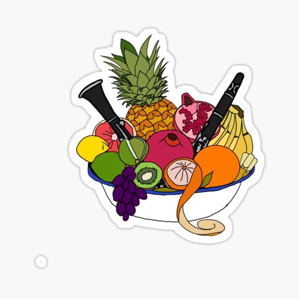Item preview, Clarinet and Fruit Still Life designed and sold by cleverclarinet.