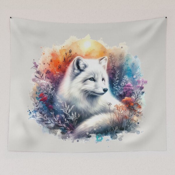Item preview, Beautiful Artic Fox Colorful Watercolor Portrait designed and sold by MaedK.
