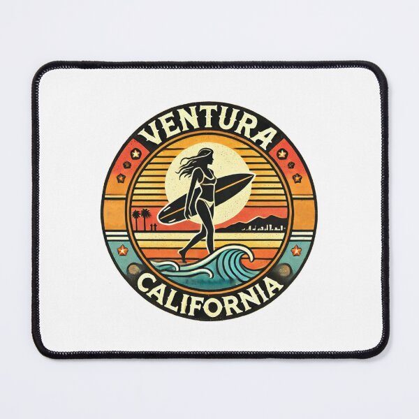 Item preview, Ventura, California - Vintage Surf Girl Design - Retro Inspiration designed and sold by CircinusStore.