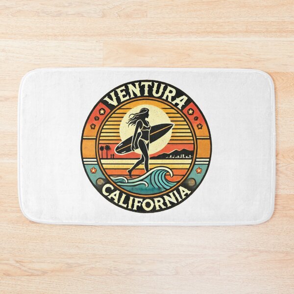 Item preview, Ventura, California - Vintage Surf Girl Design - Retro Inspiration designed and sold by CircinusStore.