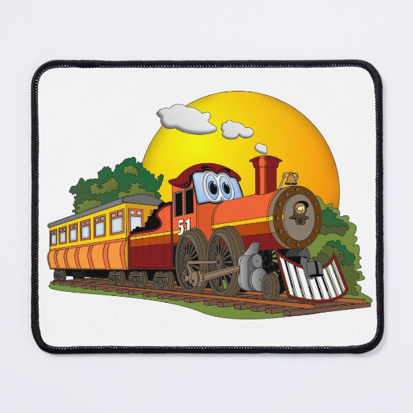 Item preview, Old Time Red Locomotive Cartoon designed and sold by Scott Hayes.