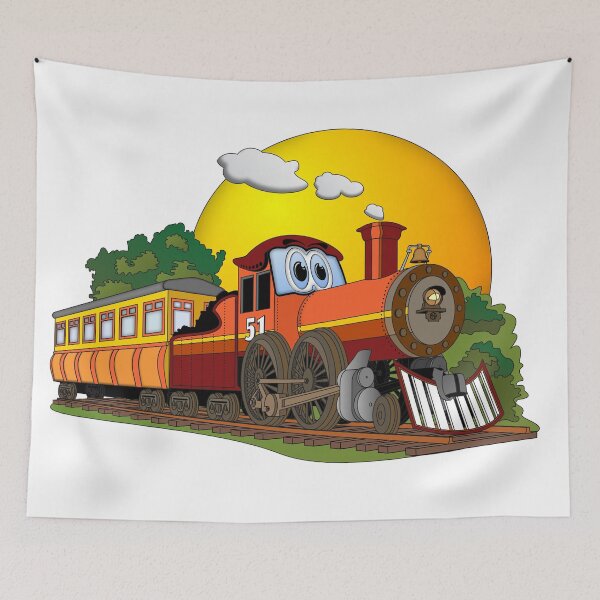 Item preview, Old Time Red Locomotive Cartoon designed and sold by Scott Hayes.