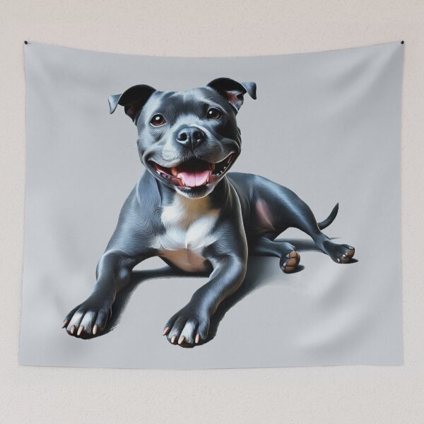 Item preview, Blue Staffy Portrait designed and sold by MaedK.