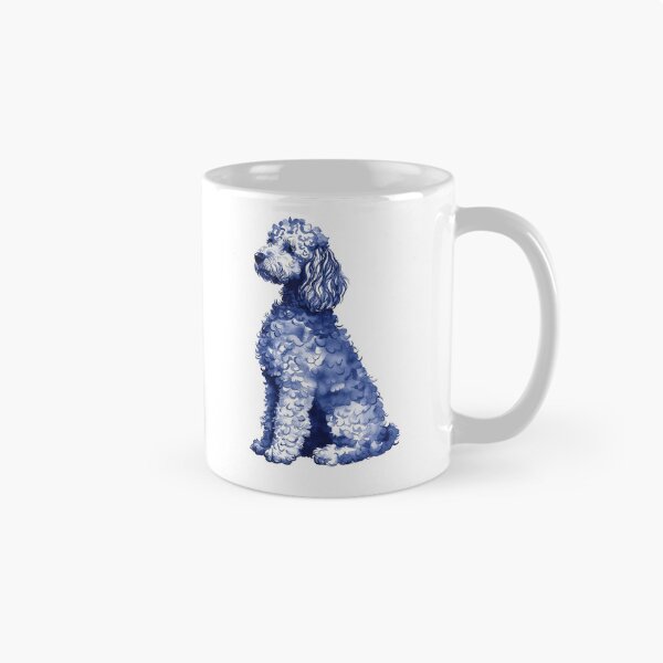 Item preview, Blue Grandmillennial Watercolor Goldendoodle Preppy Dog designed and sold by Creative Brat Design Studio.