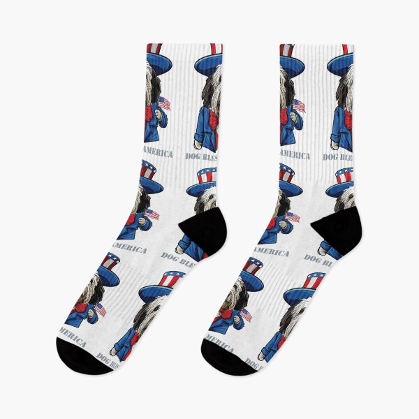 Item preview, Funny 4th of July Old English Sheepdog Dog Bless America designed and sold by whyitsme.