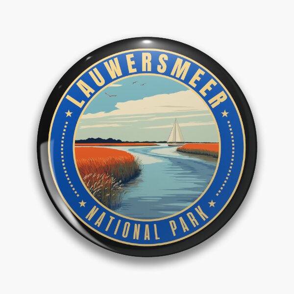 Artikelvorschau, Nationalpark Lauwersmeer in Friesland, Niederlande, Retro-Reisekunst-Emblem entworfen und verkauft von MaateoDesign.