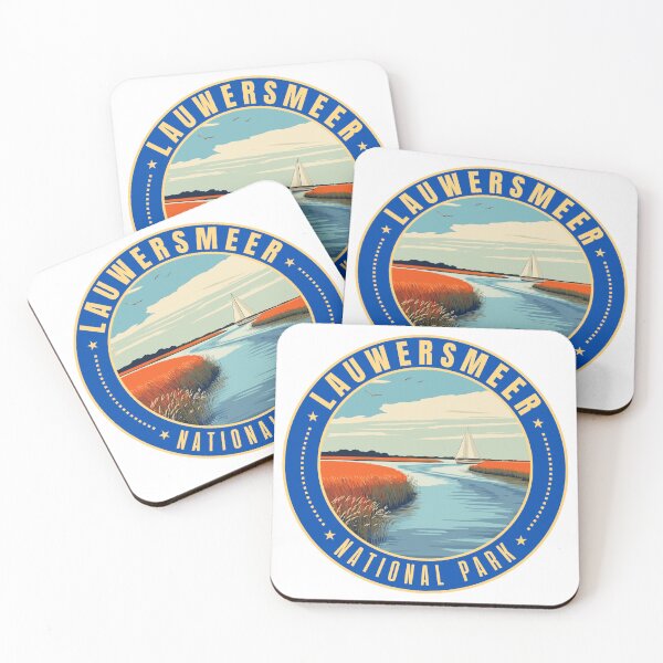 Item preview, Lauwersmeer National Park in Friesland Netherlands Retro Travel Art Emblem designed and sold by MaateoDesign.