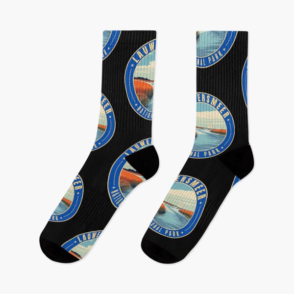 Item preview, Lauwersmeer National Park in Friesland Netherlands Retro Travel Art Emblem designed and sold by MaateoDesign.