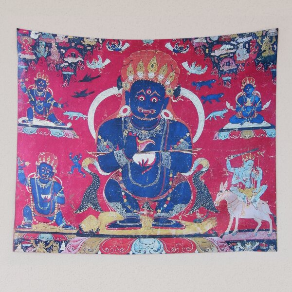 Item preview, Thangka 217 Mahakala Buddhist Protector Panjarnata Lord of the Pavilion designed and sold by GuyBlank.