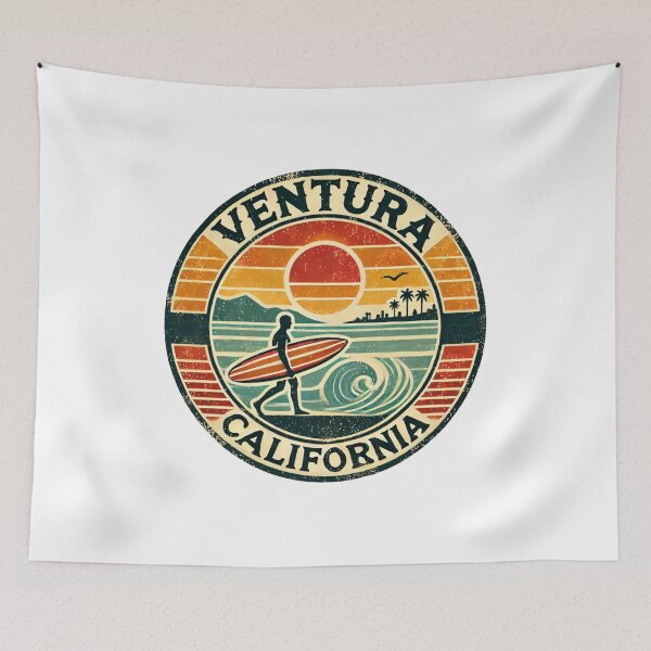 Item preview, Ventura, California - Vintage Surfing Design - Retro Inspiration designed and sold by CircinusStore.