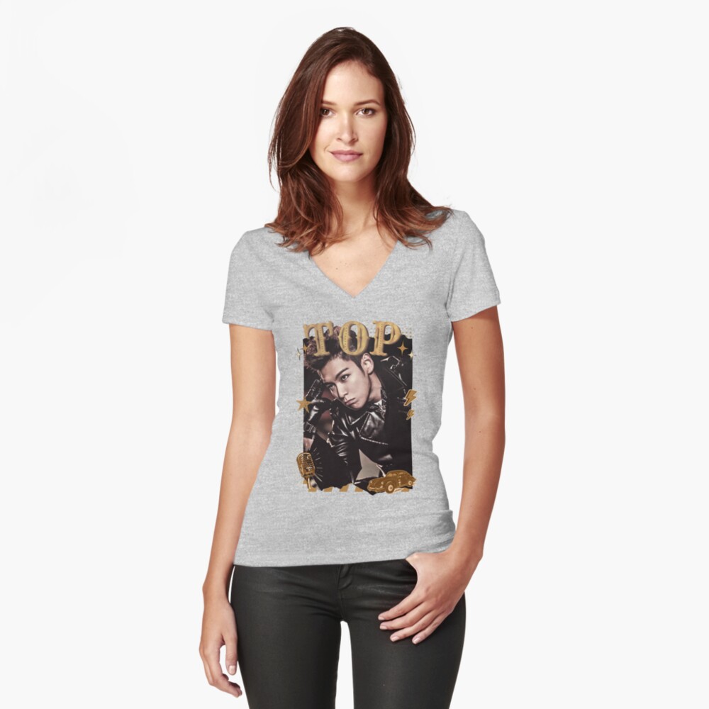 Item preview, Fitted V-Neck T-Shirt designed and sold by HELL0WW.