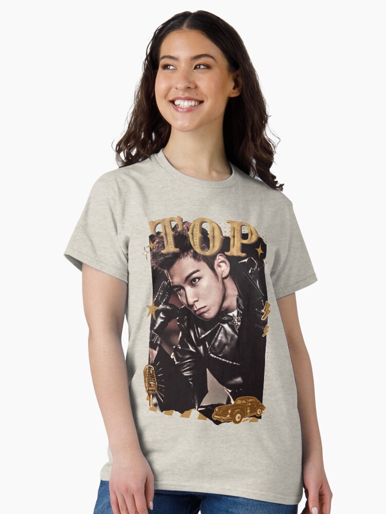 Thumbnail 2 of 7, Classic T-Shirt, TOP Choi Seung-hyun Retro Y2K Preppy Squid Game Actor Scrapbook Collage Design designed and sold by HELL0WW.