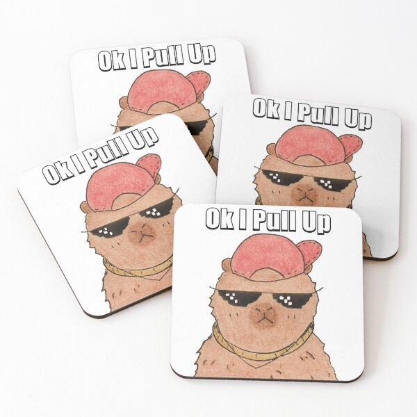 Item preview, Ok I Pull Up Capybara Meme Hand Drawn Style designed and sold by Capyprint.