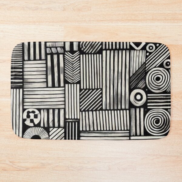 Item preview, Bogolan (Mud Cloth) Pattern in Black & White designed and sold by Shs-Kenya.