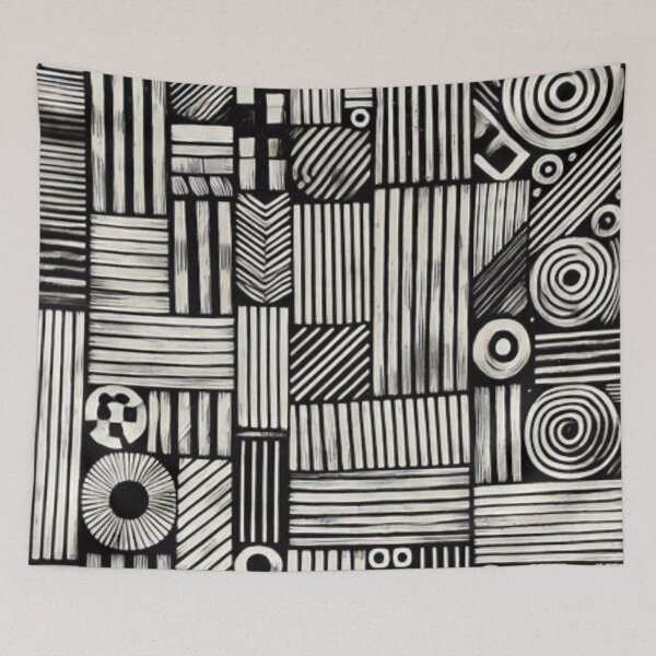 Item preview, Bogolan (Mud Cloth) Pattern in Black & White designed and sold by Shs-Kenya.