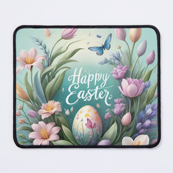 Item preview, Happy Easter Bunny and colorful Easter eggs and flowers V9 designed and sold by DreamingAwake1.