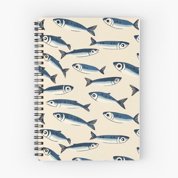 Item preview, Sardines Beige Blue Pattern designed and sold by sheprint.