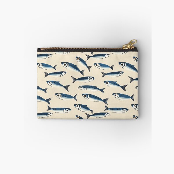 Item preview, Sardines Beige Blue Pattern designed and sold by sheprint.