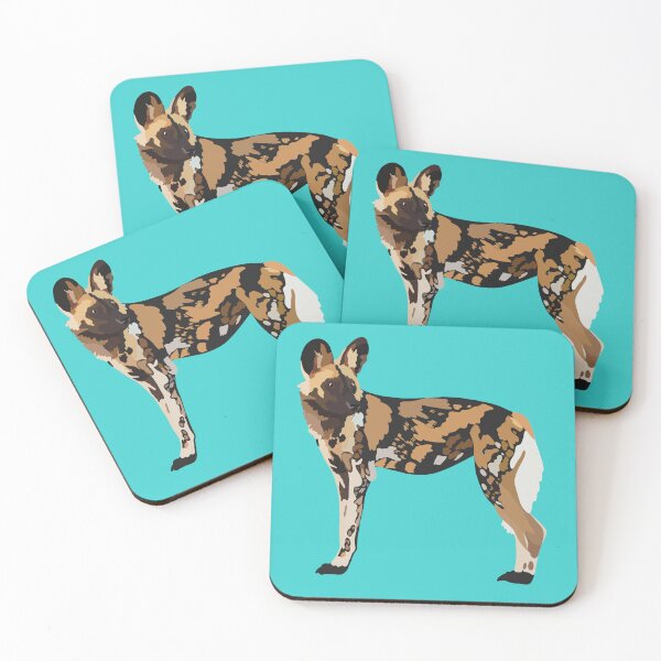 Item preview, P is for Painted Dog, Painted Dog Illustration – African Wild Dog Art for Wildlife Lovers designed and sold by PrettylittlepastelUk.