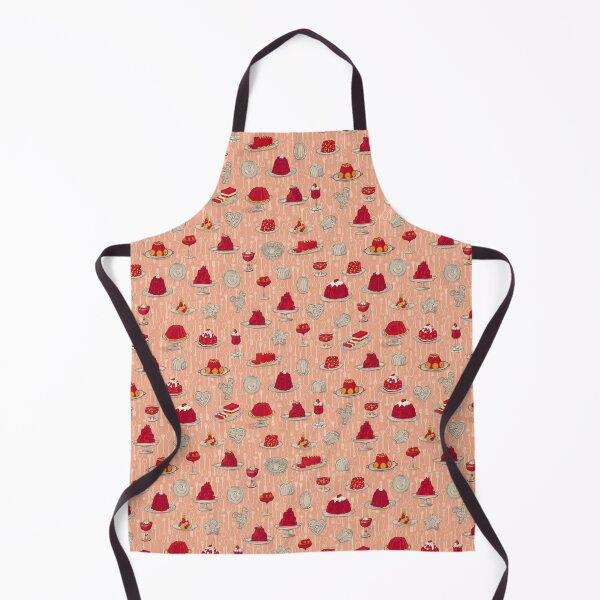 Item preview, red Jello desserts and spoons pattern designed and sold by Valerie Hamill.