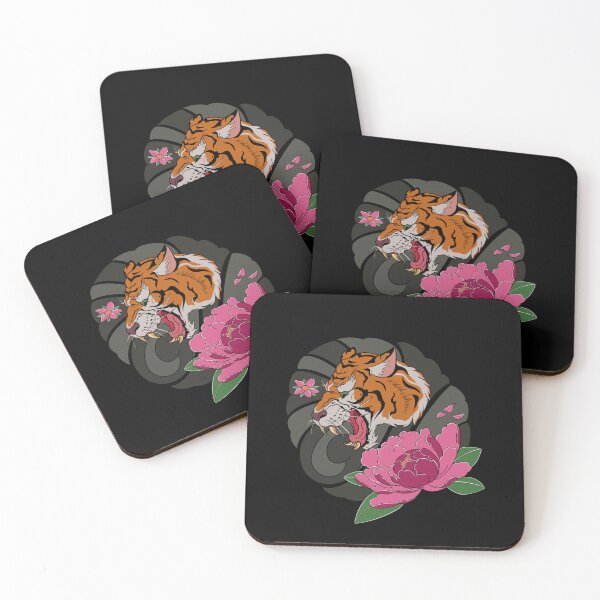 Item preview, Fierce Tiger with Japanese Water Swirls designed and sold by LukasDraw.