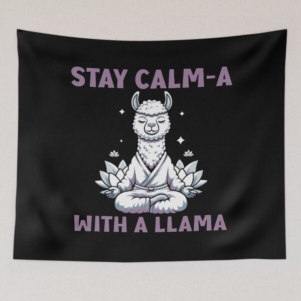 Item preview, Stay Calm-a with a Llama: Peaceful Zen Cartoon designed and sold by JPees.