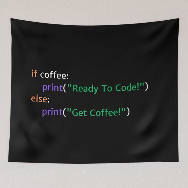 Item preview, If Coffee: Ready to Code - Coding Humor Design for Dark Backgrounds designed and sold by Kimberly Reddick.