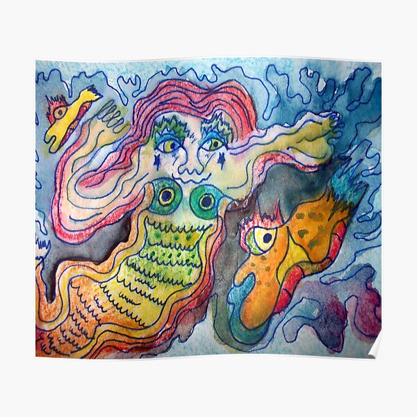 Watercolor Mermaid Poster