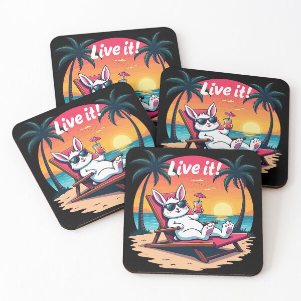 Item preview, Cool Bunny Vibes: Tropical Rabbit on the Beach designed and sold by Yehia-Massoud.