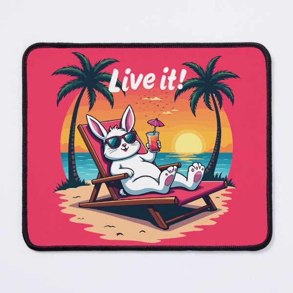Item preview, Cool Bunny Vibes: Tropical Rabbit on the Beach designed and sold by Yehia-Massoud.
