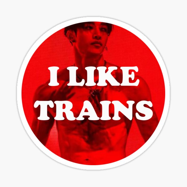 Artikel-Vorschau von 'I Like Trains' klein rund - rote Variante, designt und verkauft von StayStitchCreations.