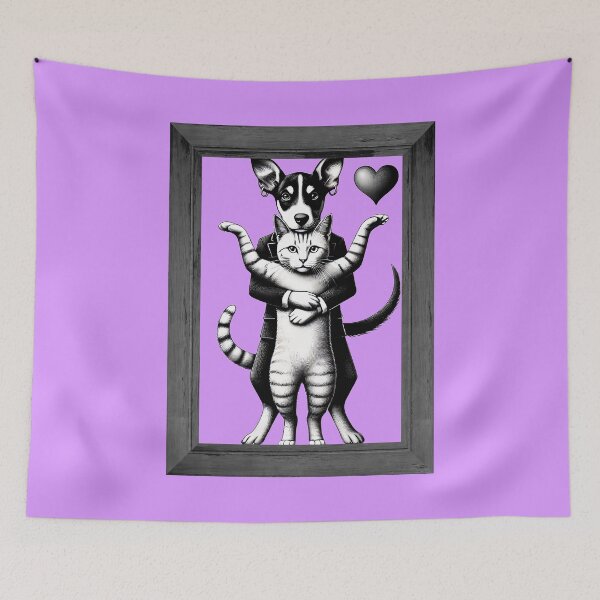 Item preview, Unbreakable Bond: Dog & Cat Duo designed and sold by TSQ.