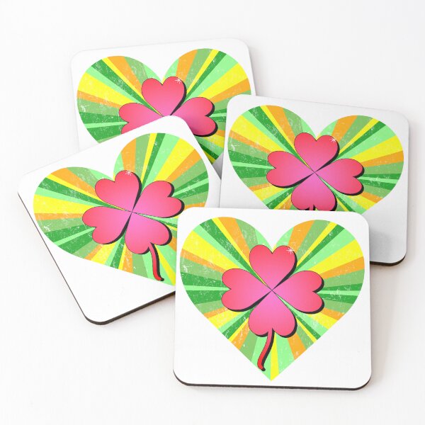 Item preview, Red Heart 4-Leaf Clover Irish Rays Background designed and sold by Chad K Art.