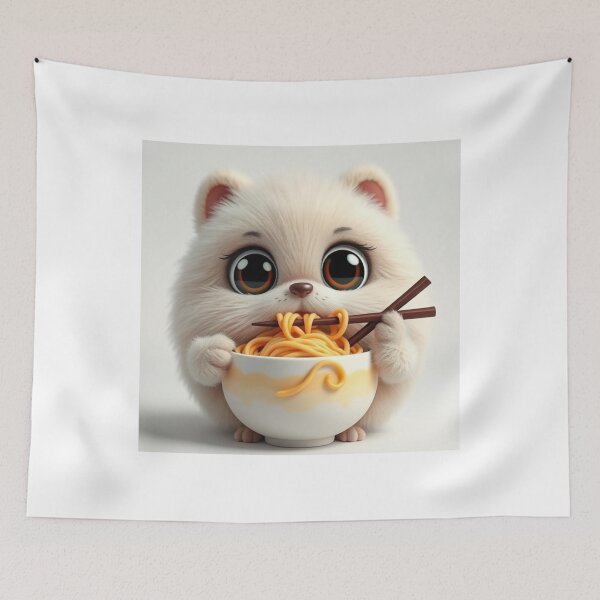 Item preview, Cute Ramen Noodle in Cat Bowl Vector Illustration designed and sold by hjian8219.