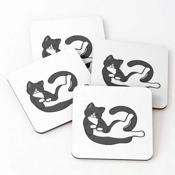 Item preview, Cute Black and White Tuxedo Cat Laying designed and sold by SwirlyToast.