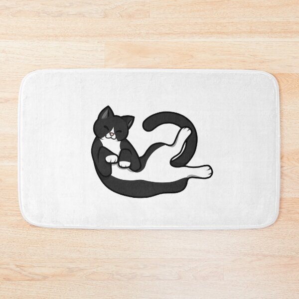 Item preview, Cute Black and White Tuxedo Cat Laying designed and sold by SwirlyToast.