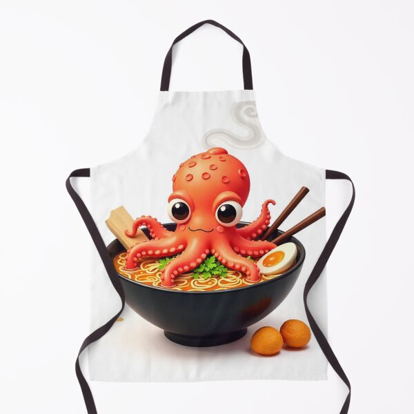 Item preview, Cute Octopus in Ramen Noodle with Takoyaki Vector Illustration designed and sold by hjian8219.