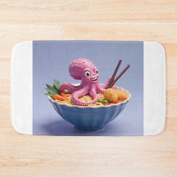 Item preview, Cute Octopus in Ramen Noodle with Takoyaki Vector Illustration designed and sold by hjian8219.