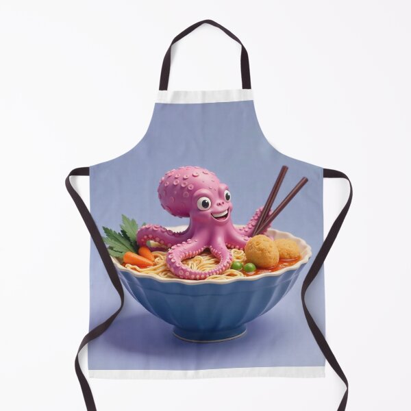 Item preview, Cute Octopus in Ramen Noodle with Takoyaki Vector Illustration designed and sold by hjian8219.