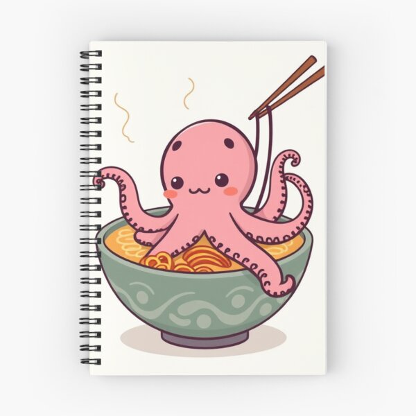 Item preview, Cute Octopus in Ramen Noodle with Takoyaki Vector Illustration designed and sold by hjian8219.