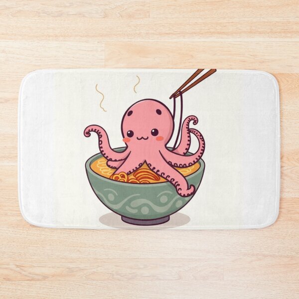Item preview, Cute Octopus in Ramen Noodle with Takoyaki Vector Illustration designed and sold by hjian8219.