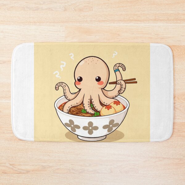 Item preview, Cute Octopus in Ramen Noodle with Takoyaki Vector Illustration designed and sold by hjian8219.
