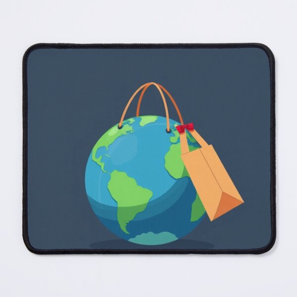 Item preview, Earth and Shopping Bag Vector Illustration designed and sold by hjian8219.