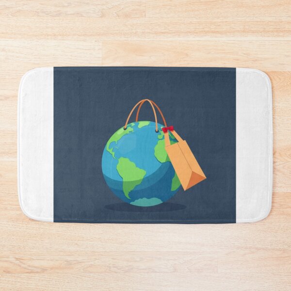 Item preview, Earth and Shopping Bag Vector Illustration designed and sold by hjian8219.
