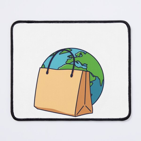 Item preview, Earth and Shopping Bag Vector Illustration designed and sold by hjian8219.