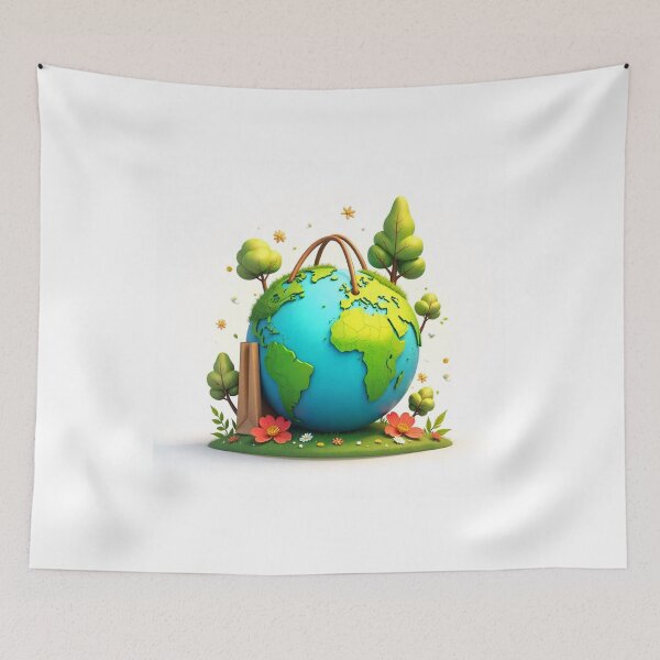 Item preview, Earth and Shopping Bag Vector Illustration designed and sold by hjian8219.