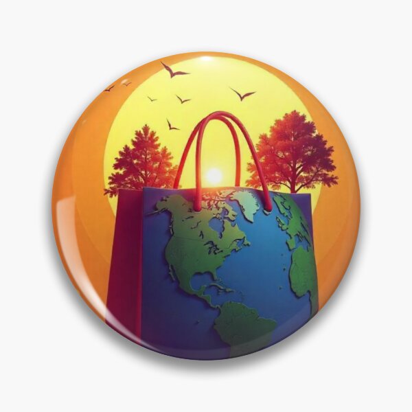 Item preview, Earth and Shopping Bag Vector Illustration designed and sold by hjian8219.